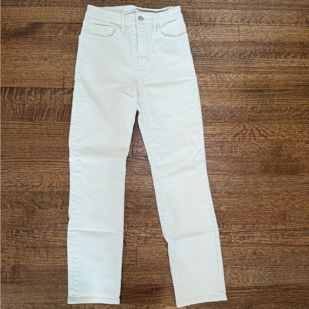 Good American Cream High-Rise Jeans
